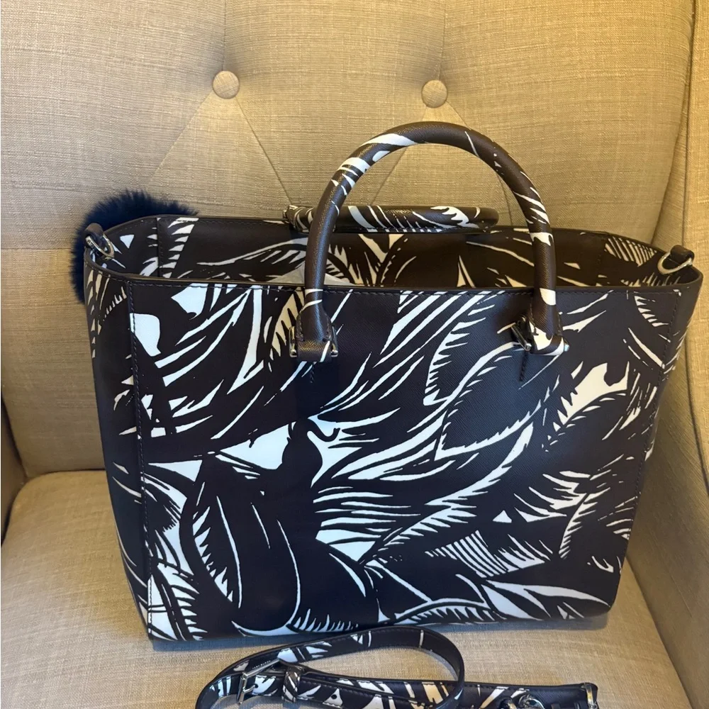 Tory Burch Black and Blue Tote Bag